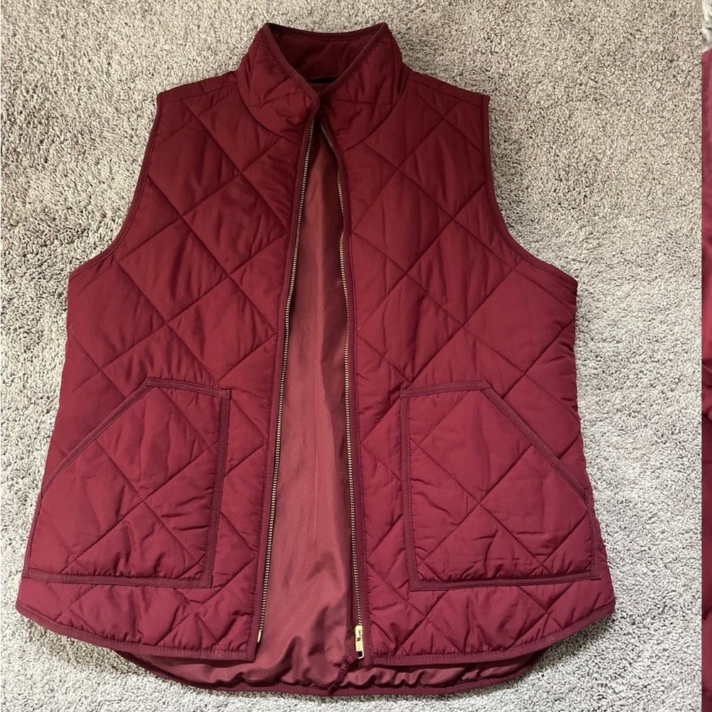 J. Crew Women's Quilted Vest - Deep Red